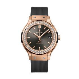 Unisex, Hublot Classic Fusion Racing Grey King Gold Diamonds  565.OX.7081.RX.1204