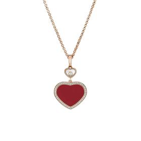 Roségold, Halsschmuck, Chopard Happy Hearts Anhänger mit Halskette 79A074-5801