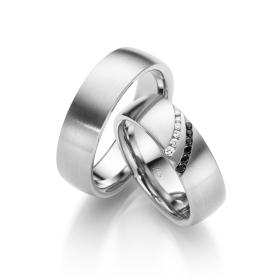 Weißgold, Ringe, August Gerstner Trauringe 28536/6.6-4/28536/6.6