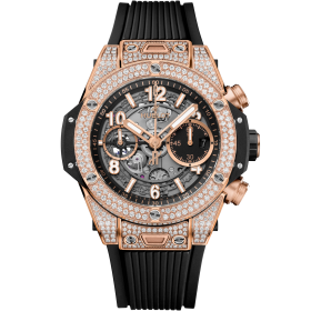 Herrenuhr, Hublot Big Bang Unico King Gold Pavé  441.OX.1181.RX.1704