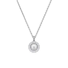 Weißgold, Halsschmuck, Chopard Happy Diamonds Icons Anhänger mit Kette 79A609-1001