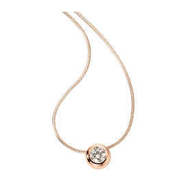 Rotgold, Halsschmuck, Atelier Mühlbacher ONE Solitaire Anhänger Zarge mit Halskette in Rotgold atelier-solitaire-anhaenger-zarge-rg