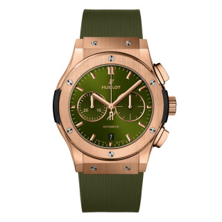 Damen- und Herrenuhr, Hublot Classic Fusion Chronograph King Gold Green , Ref: 541.OX.8980.RX