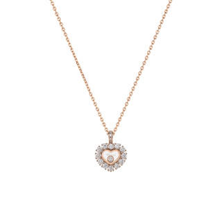 Roségold, Halsschmuck, Chopard Happy Diamonds Icons Joaillerie Anhänger mit Halskette, Ref: 79A616-5001