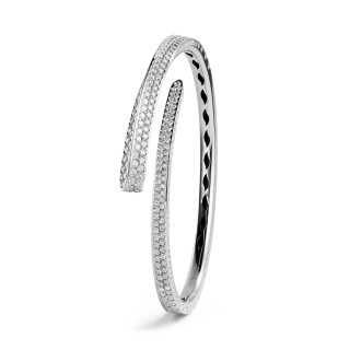 Weißgold, Armschmuck, Crivelli Armreif LIKE SLIM FULL PAVÉ, Ref: 000-4442NS-white