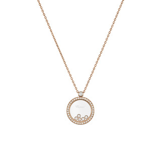 Roségold, Halsschmuck, Chopard Happy Diamonds Icons Anhänger mit Halskette, Ref: 799434-5301
