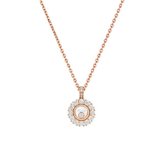Roségold, Halsschmuck, Chopard Happy Diamonds Icons Anhänger mit Halskette, Ref: 79A609-5001