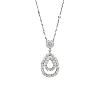 Weißgold, Halsschmuck, Chopard L'Heure du Diamant Anhänger mit Halskette, Ref: 799066-1001