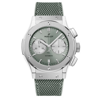 Herrenuhr, Hublot Classic Fusion Chronograph Titanium Sage Green, Ref: 521.NX.891G.NR