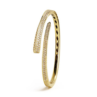 Gelbgold, Armschmuck, Crivelli Armreif LIKE SLIM FULL PAVÉ, Ref: 000-4442NS-yellow