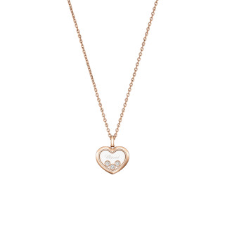 Roségold, Halsschmuck, Chopard Happy Diamonds Icons Anhänger mit Halskette, Ref: 79A193-5001
