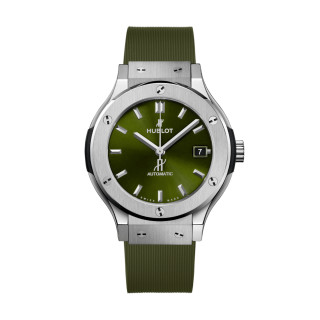Damen- und Herrenuhr, Hublot Classic Fusion Titanium Green , Ref: 565.NX.8970.RX