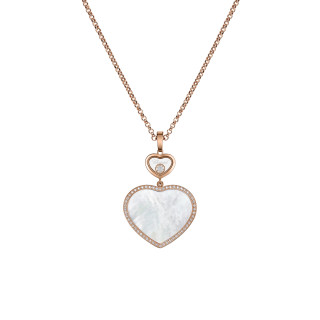 Roségold, Halsschmuck, Chopard Happy Hearts Anhänger mit Halskette, Ref: 79A075-5391