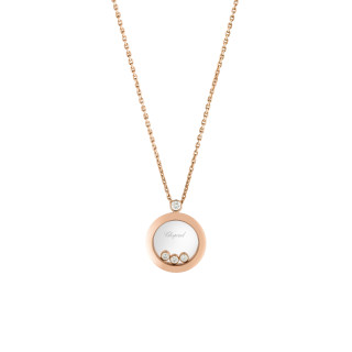 Roségold, Halsschmuck, Chopard Happy Diamonds Icons Anhänger mit Halskette, Ref: 793929-5201