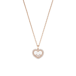 Roségold, Halsschmuck, Chopard Happy Diamonds Icons Anhänger mit Halskette, Ref: 79A193-5201