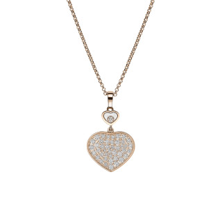 Roségold, Halsschmuck, Chopard Happy Hearts Anhänger mit Halskette, Ref: 797482-5009