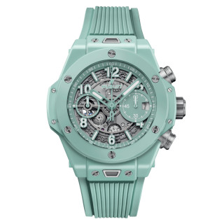 Damen- und Herrenuhr, Hublot Big Bang Unico Mint Green Ceramic , Ref: 441.GS.5221.RX