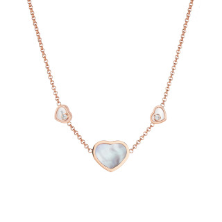 Roségold, Halsschmuck, Chopard Happy Hearts Halskette, Ref: 81A082-5301