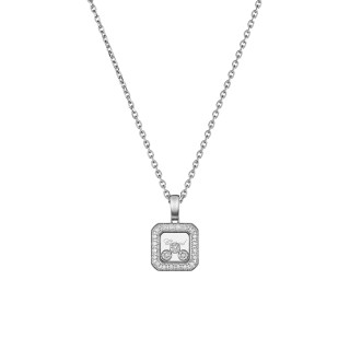 Weißgold, Halsschmuck, Chopard Happy Diamonds Icons Anhänger mit Halskette, Ref: 79A115-1201