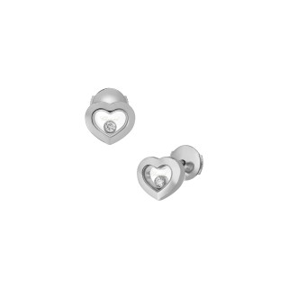 Weißgold, Ohrringe, Chopard Happy Diamonds Icons Ohrstecker, Ref: 83A054-1001
