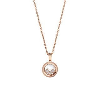 Roségold, Halsschmuck, Chopard Happy Diamonds Icons Anhänger mit Halskette, Ref: 79A018-5001