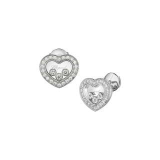 Weißgold, Ohrringe, Chopard Happy Diamonds Icons Ohrstecker, Ref: 83A611-1201