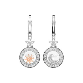 Weißgold, Ohrringe, Chopard Happy Diamonds Icons Ohrhänger, Ref: 839434-1401