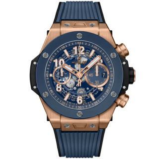 Herrenuhr, Hublot Big Bang Unico King Gold Blue Ceramic , Ref: 421.OL.5180.RX