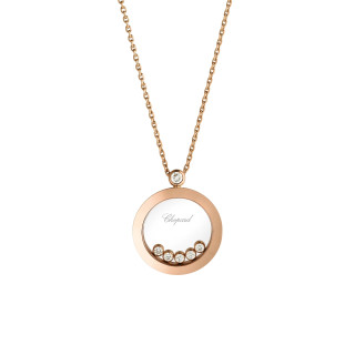 Roségold, Halsschmuck, Chopard Happy Diamonds Icons Anhänger mit Halskette, Ref: 799434-5001