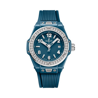 Damenuhr, Hublot Big Bang One Click Petrol Blue Ceramic Diamonds , Ref: 485.ES.5171.RX.1204