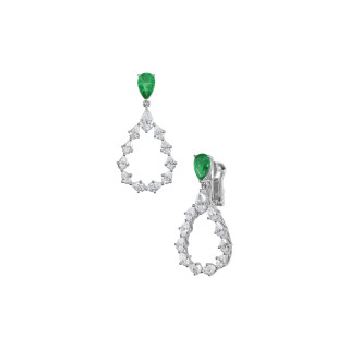 Weißgold, Ohrringe, Chopard L'Heure Du Diamant Drop Ohrschmuck, Ref: 84A063-1401