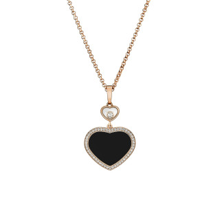 Roségold, Halsschmuck, Chopard Happy Hearts Anhänger mit Halskette, Ref: 79A074-5201