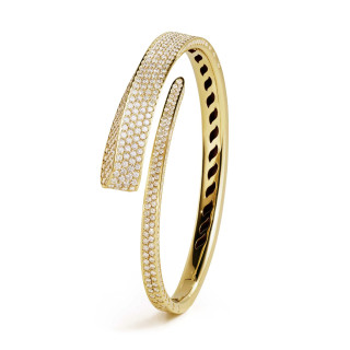 Gelbgold, Armschmuck, Crivelli Armreif LIKE REGULAR FULL PAVÉ, Ref: 000-4537NS-yellow