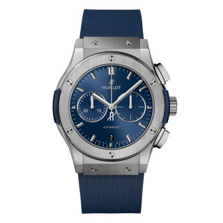 Damen- und Herrenuhr, Hublot Classic Fusion Chronograph Titanium Blue , Ref: 541.NX.7170.RX