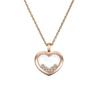 Roségold, Halsschmuck, Chopard Happy Diamonds Icons Anhänger mit Halskette, Ref: 79A038-5001