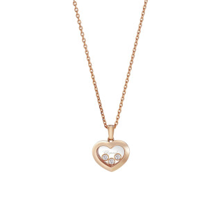 Roségold, Halsschmuck, Chopard Happy Diamonds Icons Anhänger mit Halskette, Ref: 79A611-5001