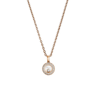 Roségold, Halsschmuck, Chopard Happy Diamonds Icons Anhänger mit Halskette, Ref: 79A017-5201