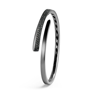 Gold farbig veredelt, Armschmuck, Crivelli Armreif LIKE SLIM BLACK TIE, Ref: 000-4358BK-NS