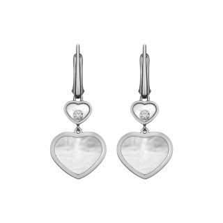 Weißgold, Ohrringe, Chopard Happy Hearts Ohrhänger, Ref: 837482-1310