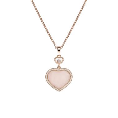 Halsschmuck, Roségold, Chopard Happy Hearts Anhänger mit Halskette
