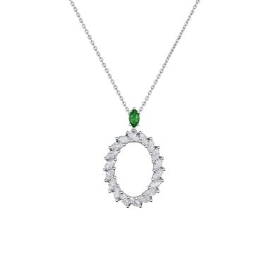 Halsschmuck, Weißgold, Chopard L'Heure du Diamant Marquise Anhänger mit Halskette