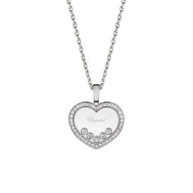 Halsschmuck, Weißgold, Chopard Happy Diamonds Icons Halskette mit Anhänger