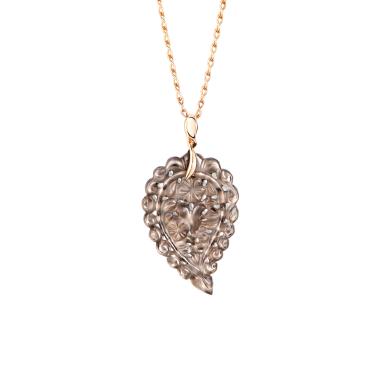 Halsschmuck, Roségold, Tamara Comolli INDIA Leaf Anhänger medium 18 K Roségold