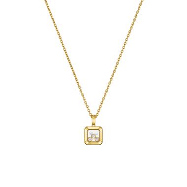 Halsschmuck, Gelbgold, Chopard Happy Diamonds Icons Anhänger mit Halskette