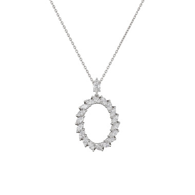 Halsschmuck, Weißgold, Chopard L'Heure du Diamant Marquise Anhänger mit Halskette