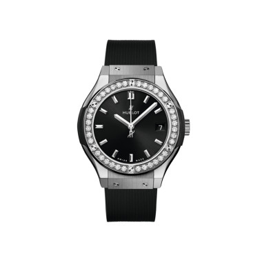         Damenuhr, Quarzwerk, Hublot Classic Fusion Titanium Diamonds 
