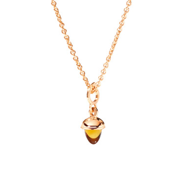 Halsschmuck, Roségold, Tamara Comolli MiniMIKADO Anhänger mit Citrin