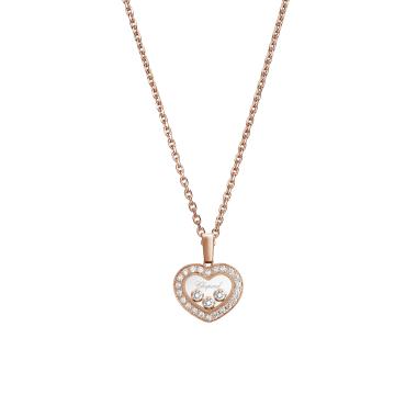 Halsschmuck, Roségold, Chopard Happy Diamonds Icons Halskette mit Anhänger