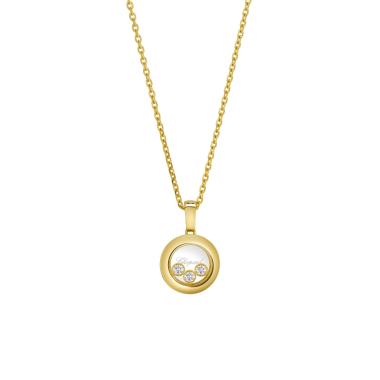 Halsschmuck, Gelbgold, Chopard Happy Diamonds Icons Halskette mit Anhänger