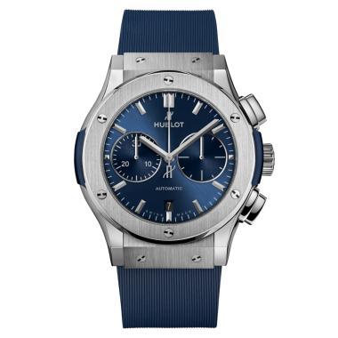 Herrenuhr, Automatik, Hublot Classic Fusion Chronograph Titanium Blue 